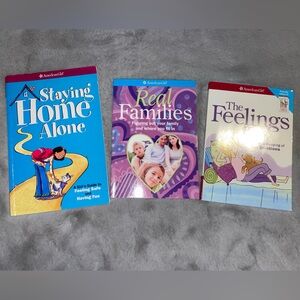 🏠American Girl Books-Staying home alone, The feelings book and Real families.